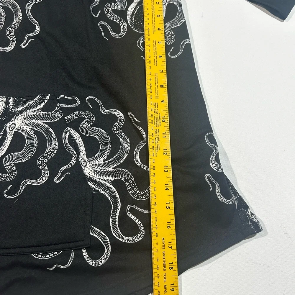 NWT LuLaRoe Amber 3XL Black Hoodie with White Octopus Design - Picture 8 of 9